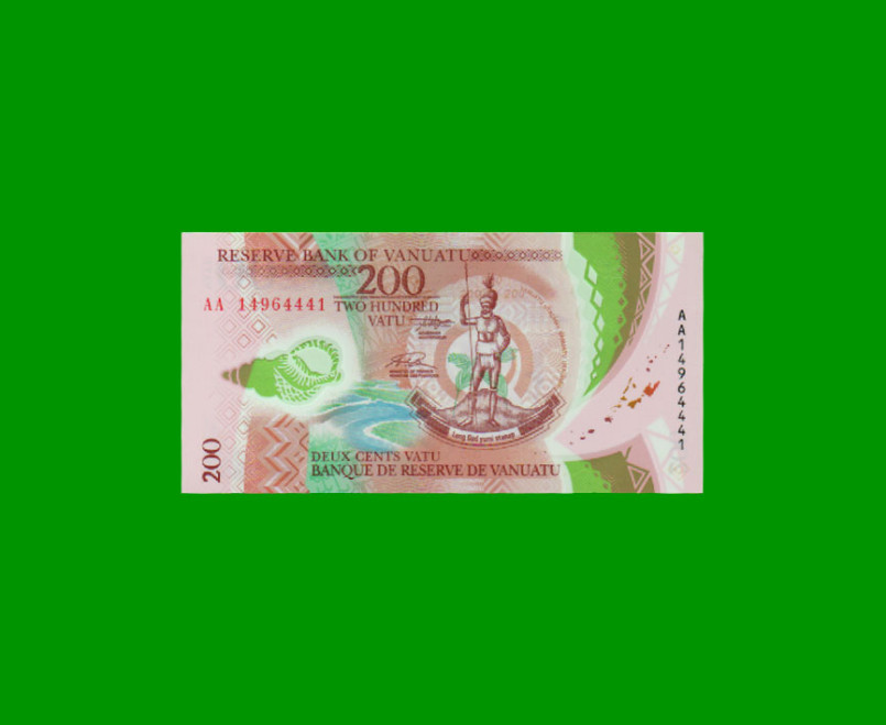 BILLETE DE VANUATU 200 VATU, POLYMERO, PICK 12, AÑO 2014 ESTADO SIN CIRCULAR.-