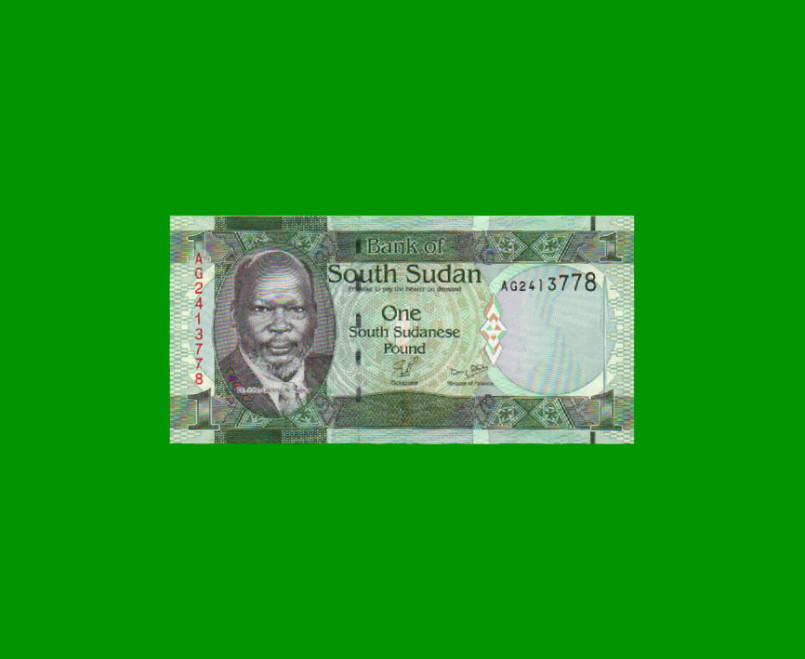 BILLETE DE SUDAN DEL SUR 1 LIBRA, PICK 5, AÑO 2011, ESTADO SIN CIRCULAR.-