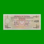 BONO DE TUCUMAN 0,10 CTVOS DE AUSTRALES, EC 090, AÑO 1985, ESTADO SIN CIRCULAR.-