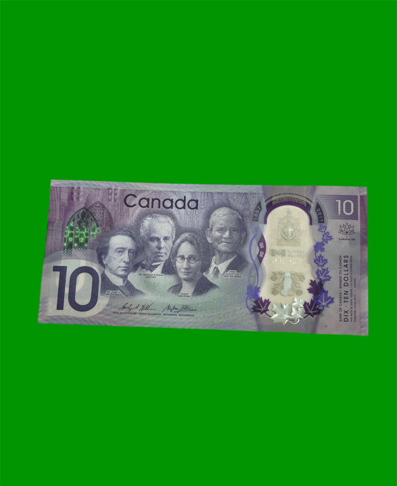 BILLETE DE CANADA 10 DOLARES POLYMERO PICK 112 AÑO 2017, ESTADO SIN CIRCULAR.-