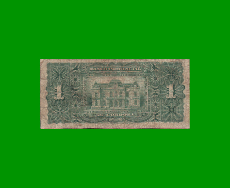 BILLETE PROVINCIA DE CORDOBA $ 1,00, PICK S741, AÑO 1888, ESTADO BUENO.- - Imagen 2