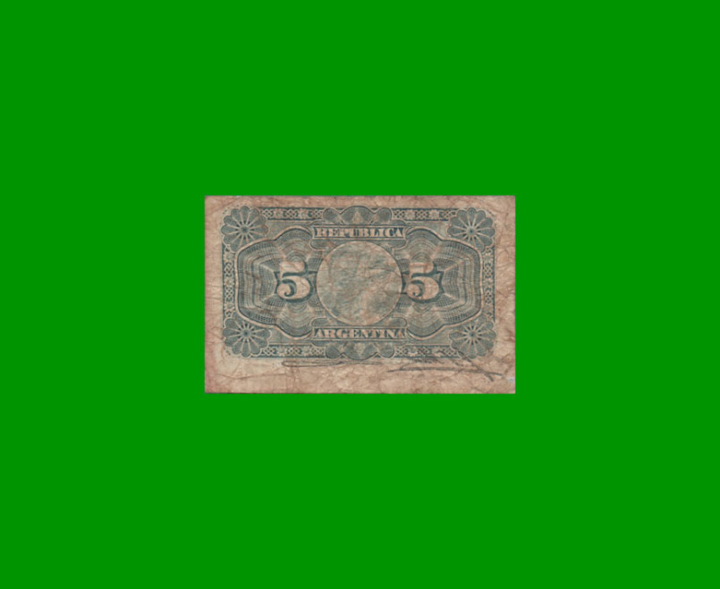 BILLETE FRACCIONARIO 0,05 CTVOS, BOT 1011, AÑO 1891, ESTADO BUENO+.- - Imagen 2