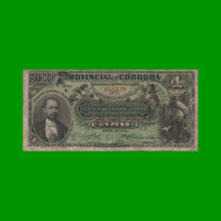 BILLETE PROVINCIA DE CORDOBA $ 1,00, PICK S741, AÑO 1888, ESTADO BUENO.-