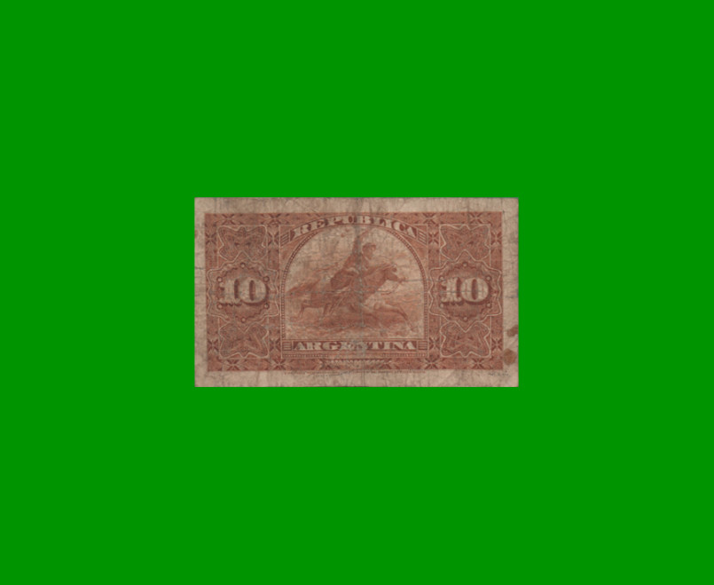 BILLETE FRACCIONARIO 0,10 CTVOS, BOT 1019, AÑO 1891, ESTADO BUENO.- - Imagen 2