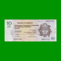 BONO CORRIENTES $10,00, EC 318, SERIE C, ESTADO MUY BUENO+.-