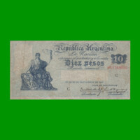 BILLETE CAJA DE CONVERSION $ 10,00, BOT 1634, AÑO 1934, ESTADO MUY BUENO-.-