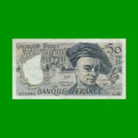 BILLETE DE FRANCIA 50 FRANCOS, PICK 152b, AÑO 1984, ESTADO MUY BUENO.-