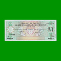 BONO DE TUCUMAN 1,00 AUSTRAL, EC 097, AÑO 1987, ESTADO SIN CIRCULAR.-