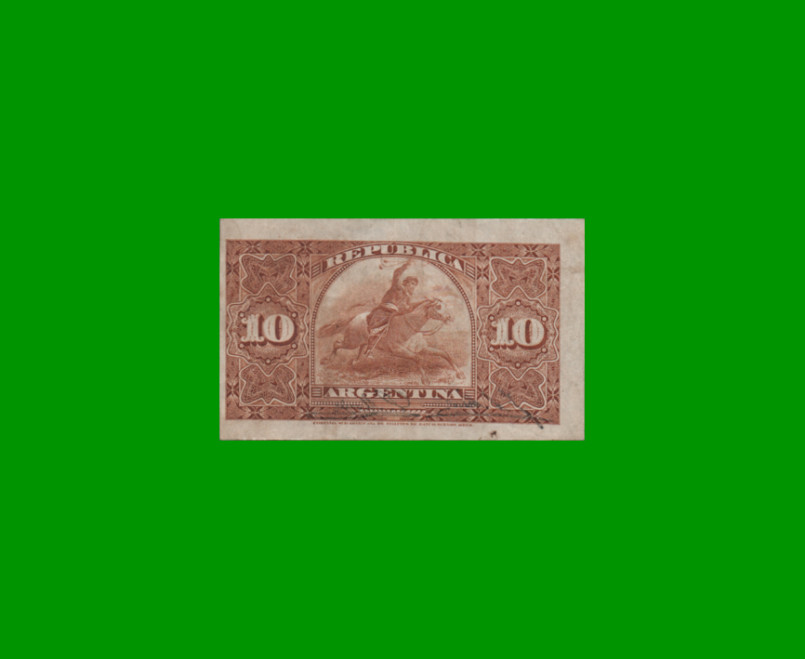 BILLETE FRACCIONARIO 0,10 CTVOS, BOT 1019, AÑO 1891, ESTADO MUY BUENO.- - Imagen 2