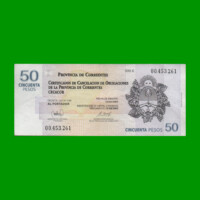 BONO CORRIENTES $50,00, EC 323, SERIE C, ESTADO MUY BUENO+.-