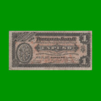 BILLETE PROVINCIA DE SANTA FE $ 1,00, PICK S2214, AÑO 1890, ESTADO MUY BUENO.-