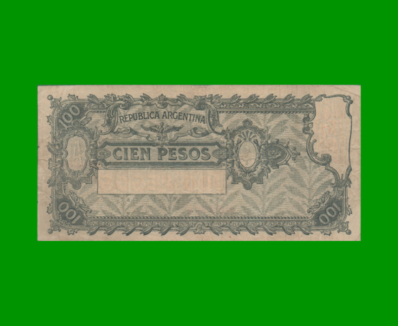 BILLETE CAJA DE CONVERSION $ 100,00, BOT 1686, AÑO 1926, ESTADO MUY BUENO+.- - Imagen 2