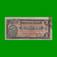 BILLETE PROVINCIA DE SANTA FE $ 1,00, PICK S2214, AÑO 1890, ESTADO MUY BUENO+.-