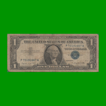 BILLETE DE EEUU 1,00 DOLAR, SELLO AZUL, PICK 419a, ESTADO BUENO.-