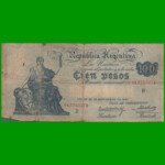 BILLETE CAJA DE CONVERSION $ 100,00, BOT 1688, AÑO 1928, ESTADO REGULAR.-
