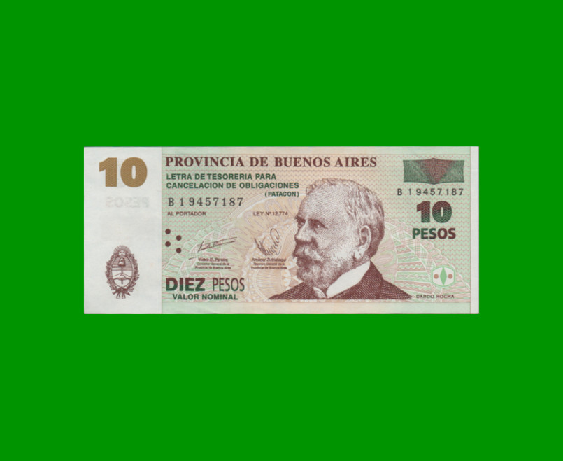 BONO DE BUENOS AIRES $10,00, EC 219, AÑO 2002, ESTADO EXCELENTE.-