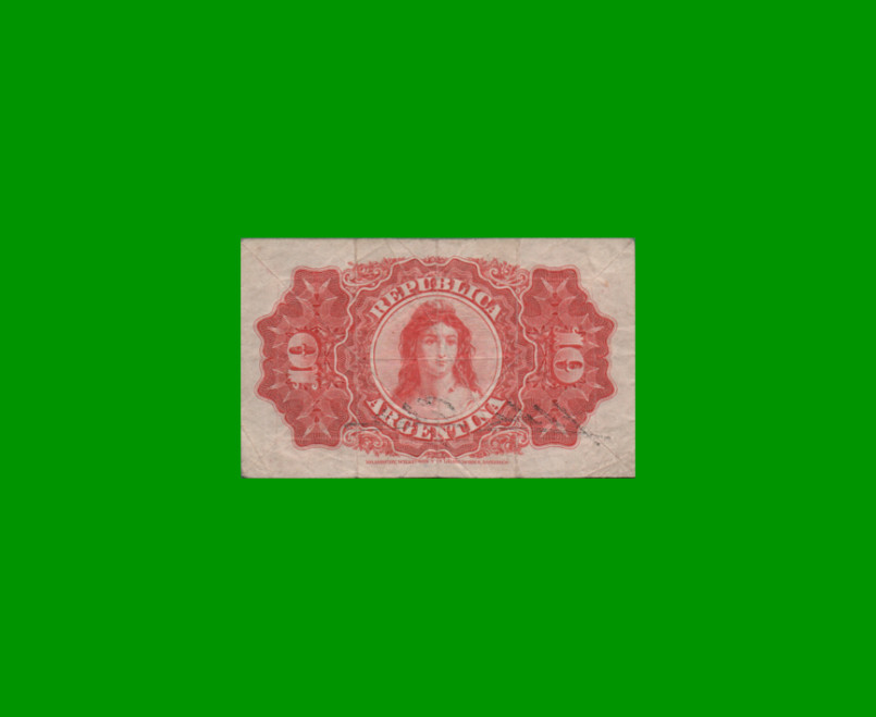 BILLETE FRACCIONARIO 0,10 CTVOS, BOT 1046, AÑO 1895, ESTADO MUY BUENO.- - Imagen 2