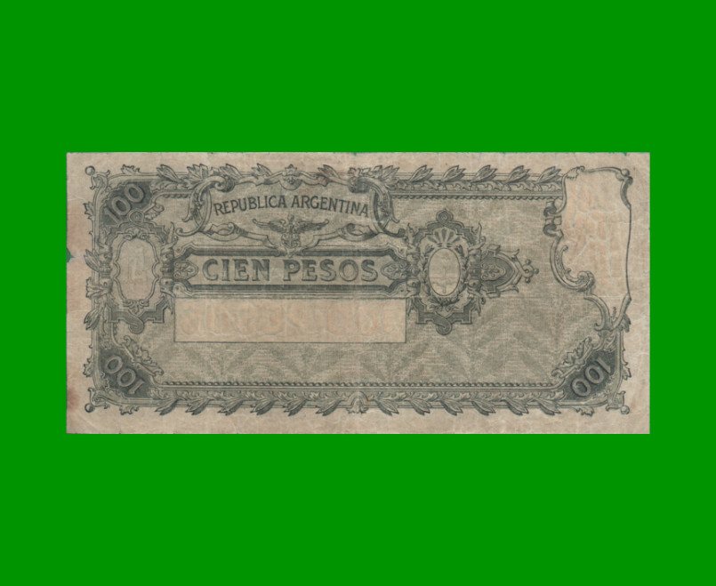 BILLETE CAJA DE CONVERSION $ 100,00, BOT 1688, AÑO 1928, ESTADO MUY BUENO.- - Imagen 2