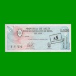 BONO DE SALTA $a5.000,00, RESELLADO A 5,00 AUSTRALES, EC 009, AÑO 1985, ESTADO SIN CIRCULAR.-