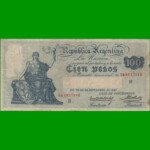BILLETE CAJA DE CONVERSION $ 100,00, BOT 1688, AÑO 1928, ESTADO MUY BUENO.-