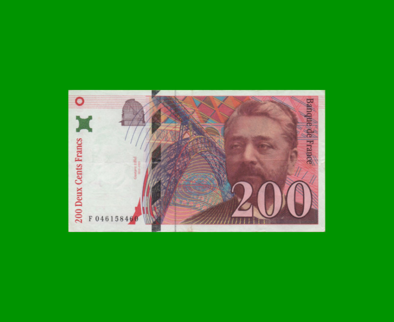 BILLETE DE FRANCIA 200 FRANCOS, PICK 159b, AÑO 1996, ESTADO EXCELENTE- .-