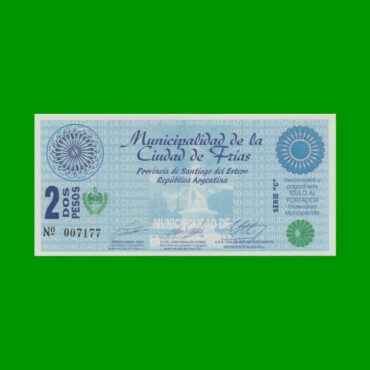 BONO DE LA MUNICIPALIDAD DE FRIAS $2,00, SERIE C, AÑO 1997, ESTADO SIN CIRCULAR.-