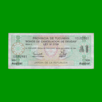 BONO DE TUCUMAN 1,00 AUSTRAL, EC 099, AÑO 1988, ESTADO MUY BUENO+.-