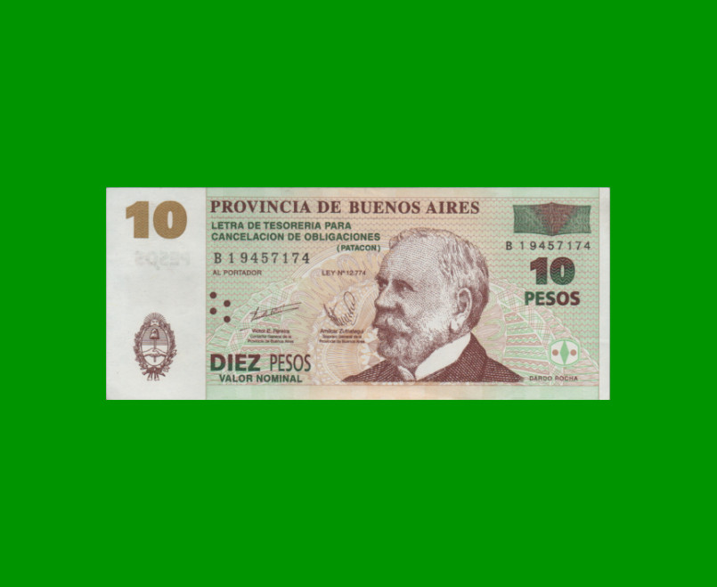 BONO DE BUENOS AIRES $10,00, EC 219, AÑO 2002, ESTADO EXCELENTE+.-