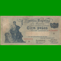 BILLETE CAJA DE CONVERSION $ 100,00, BOT 1689, AÑO 1930, ESTADO MUY BUENO.-