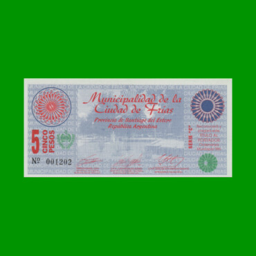 BONO DE LA MUNICIPALIDAD DE FRIAS $5,00, SERIE C, AÑO 1997, ESTADO SIN CIRCULAR.-
