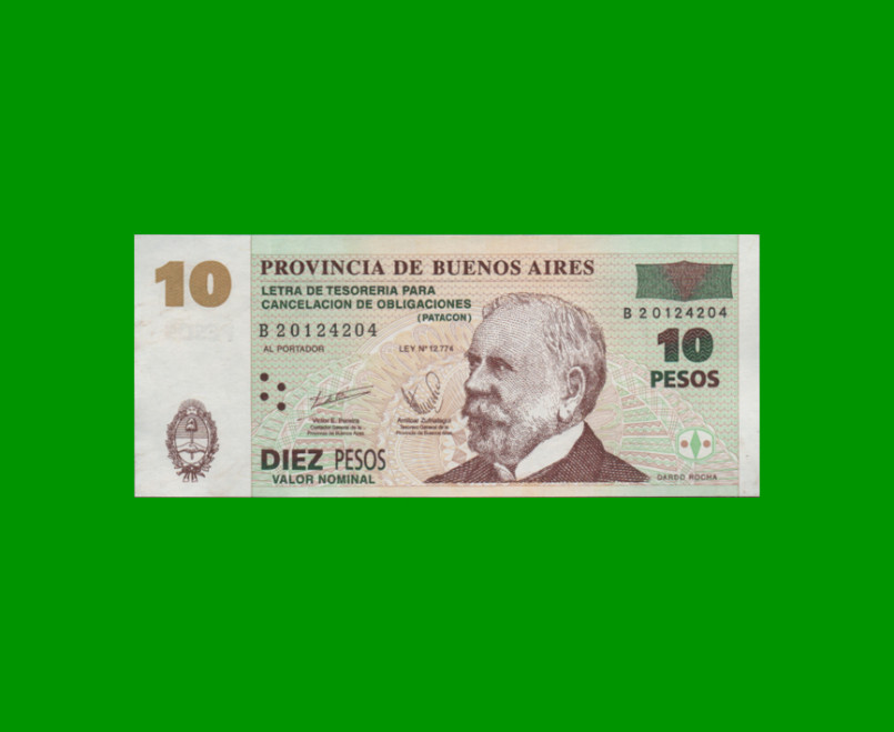 BONO DE BUENOS AIRES $10,00, EC 219, AÑO 2002, ESTADO SIN CIRCULAR.-