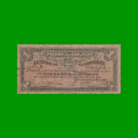 BILLETE PROVINCIA DE SAN JUAN $ 1,00, PICK , AÑO 1892, BAUMAN SJU070 ESTADO REGULAR.-