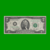 BILLETE DE EEUU 2,00 DOLARES, SELLO AZUL, PICK 461, ESTADO BUENO.-