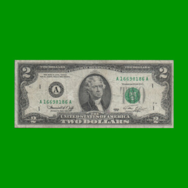BILLETE DE EEUU 2,00 DOLARES, SELLO AZUL, PICK 461, ESTADO BUENO.-