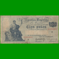 BILLETE CAJA DE CONVERSION $ 100,00, BOT 1690, AÑO 1931, ESTADO MUY BUENO.-