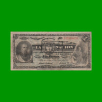 BILLETE LA NACION $ 1,00, RESELLO  AÑO 1897, PICK 218, AÑO 1895, ESTADO MUY BUENO.-