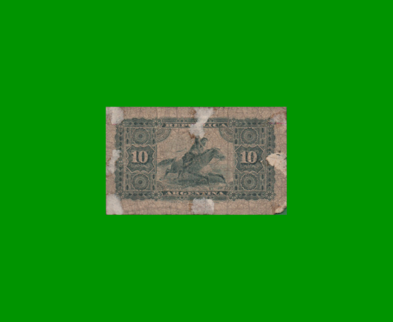 BILLETE FRACCIONARIO 0,10 CTVOS, NC 355b, AÑO 1883, ESTADO REGULAR.- - Imagen 2