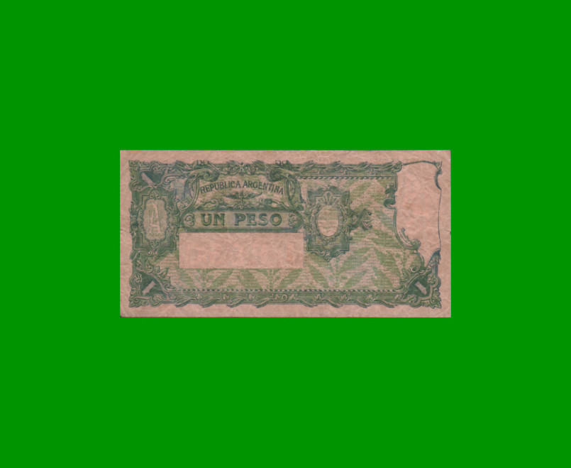 BILLETE CAJA DE CONVERSION $ 1,00, BOT 1546, AÑO 1919, ESTADO BUENO+.- - Imagen 2