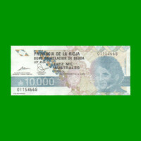 BONO DE LA RIOJA 10.000,00 DE AUSTRALES, EC 044, AÑO 1989, ESTADO EXCELENTE.-
