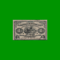 BILLETE LA PROVINCIA DE BUENOS AYRES $ 1,00, PICK S481a, AÑO 1869, ESTADO MUY BUENO.-