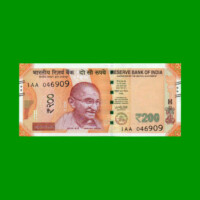 BILLETE DE INDIA 200 RUPIAS, PICK NEW, ESTADO SIN CIRCULAR.-