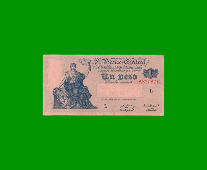 EL PROGRESO $ 1,00, BOT 1837, AÑO 1949, ESTADO EXCELENTE+ .-