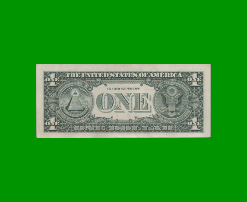 BILLETE DE EEUU 1,00 DOLAR, SELLO VERDE, PICK 480b, ESTADO EXCELENTE.- - Imagen 2