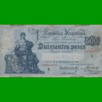 BILLETE CAJA DE CONVERSION $ 500,00, BOT 1699, AÑO 1929, ESTADO BUENO.-