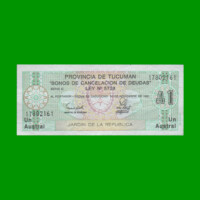 BONO DE TUCUMAN 1,00 AUSTRAL, EC 100, AÑO 1988, ESTADO MUY BUENO.-
