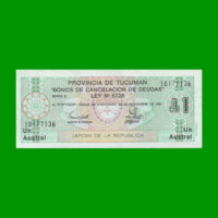 BONO DE TUCUMAN 1,00 AUSTRAL, EC 100, AÑO 1988, ESTADO SIN CIRCULAR