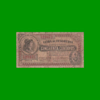 BILLETE PROVINCIA DE MENDOZA 0,50 CTVOS MONEDA NACIONAL, PICK S2082, AÑO 1914, ESTADO BUENO.-