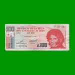 BONO DE LA RIOJA 100,00 DE AUSTRALES, EC 043, AÑO 1989, ESTADO MUY BUENO+.-