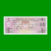 BONO DE TUCUMAN 5,00 AUSTRALES, EC 103, AÑO 1987, ESTADO SIN CIRCULAR.-
