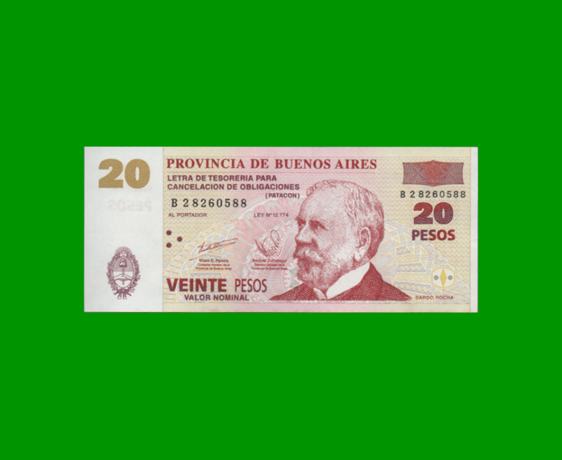 BONO DE BUENOS AIRES $20,00, EC 222, AÑO 2002, ESTADO EXCELENTE .-